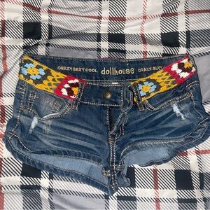 booty short y2k shorts with cute detailing on the top